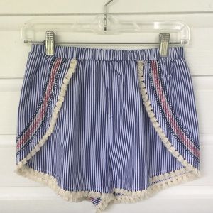 Striped Flying Tomato embroidered shorts